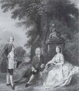 Thomas Gainsborough Jonathan Tyers with his daughter and son-in-law,Elizabeth and John Wood oil painting on canvas